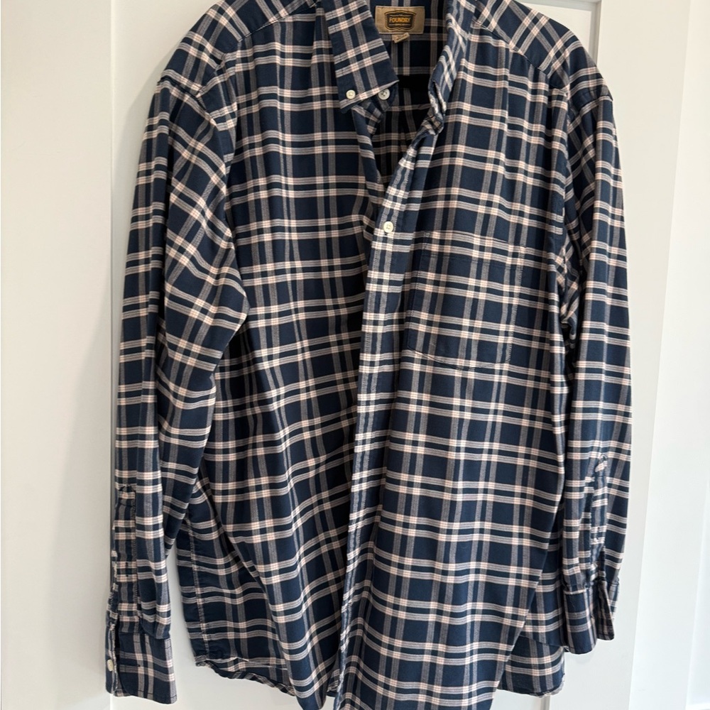 The Foundry Supply Co. Blue and White Plaid Shirt